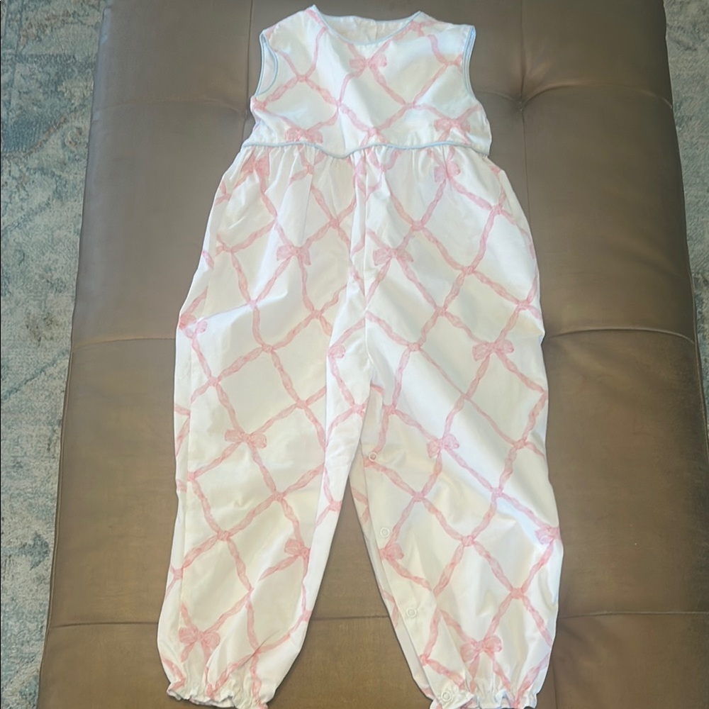The Beaufort Bonnet Company Pink and White Jumpsuit with Vintage Charm